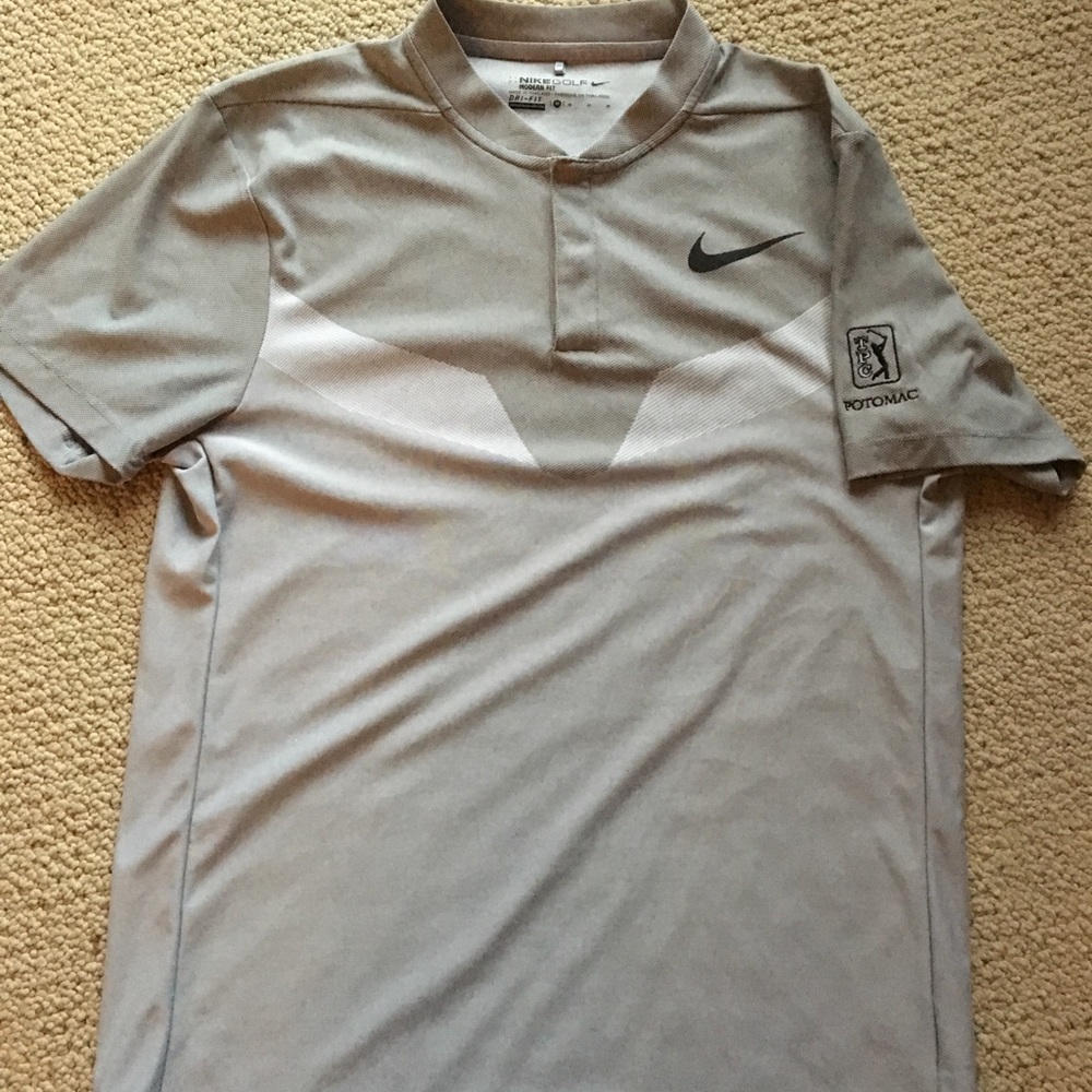 Nike button mock collar TPC Potomac golf shirt